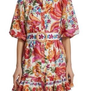 FARM Rio Floral Puff Sleeve Dress